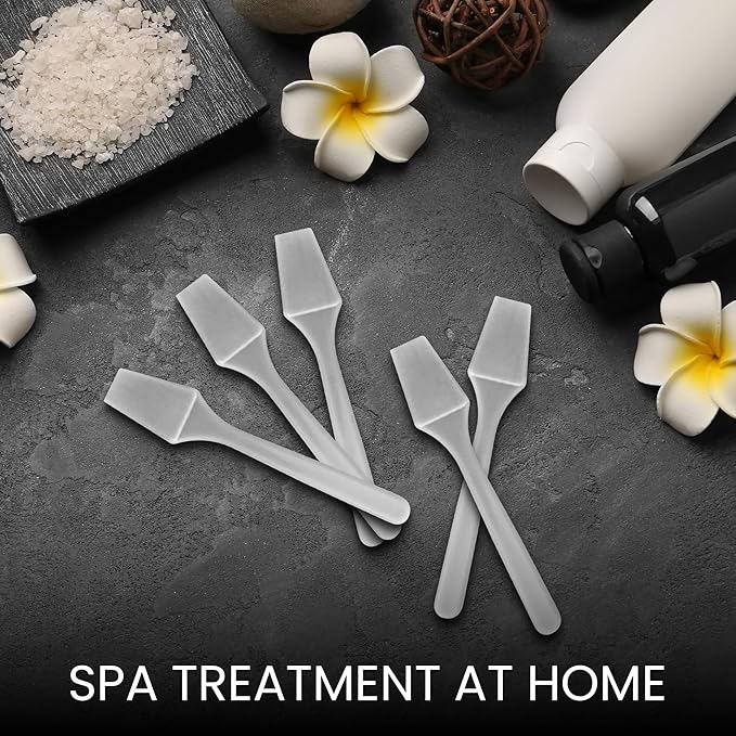 P 200pcs PANA Cosmetic Make Up Disposable Plastic 2.5" Spatulas Skin Care Facial Cream Mask Spatula (GRAY-200 Pieces in a Box)