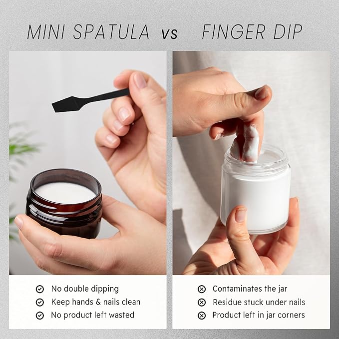 P 200pcs PANA Cosmetic Make Up Disposable Plastic 2.5" Spatulas Skin Care Facial Cream Mask Spatula (BLACK - 200 Pieces in a Box)