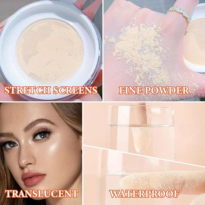 Loose Setting Face Powder,Loose Powder Lightweight & Breathable Women(Natural)