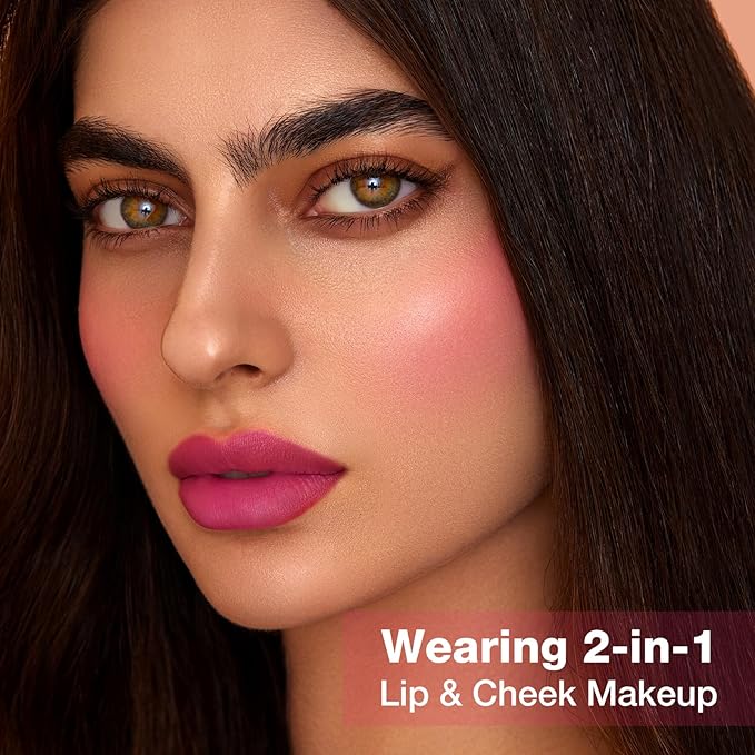 Boobeen Highly Pigmented Lip Gloss Liquid Lipstick, Multi-Use Lip and Cheek, Lightly Tinted, Lip Stain Long-Lasting, Non-sticky Matte Lips and Cheeks Color