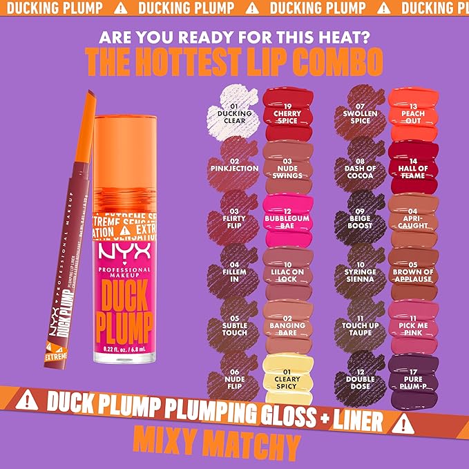 NYX PROFESSIONAL MAKEUP Duck Plump Plumping Lip Liner, Matte Pencil With Up To 10HR Wear, Dash Of Cocoa (Cocoa Brown Lip Liner)