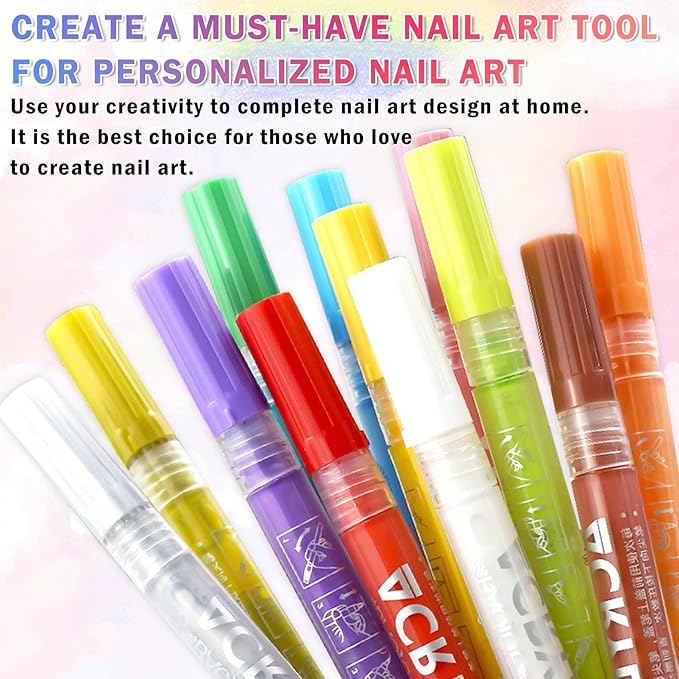 12 colors nail art pens