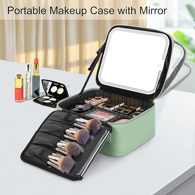 Relavel makeup bag with led