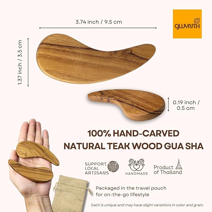 Teak Wood Gua Sha Facial Tool Anti-Aging
