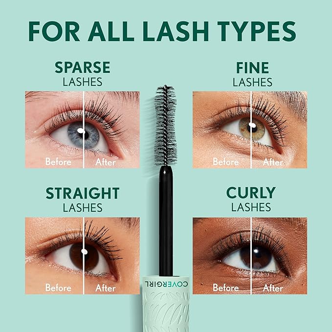 Covergirl Lash Blast Cleantopia Mascara, Volumizing, Smudge-Proof, Vegan Formula, Black Brown 810, 1 Count
