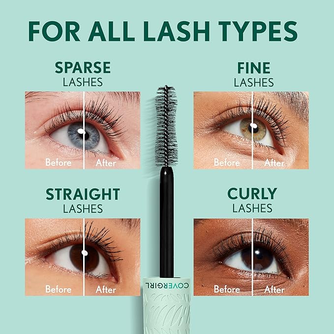 Covergirl Lash Blast Cleantopia Mascara, Volumizing, Smudge-Proof, Vegan Formula, Black 805, 1 Count