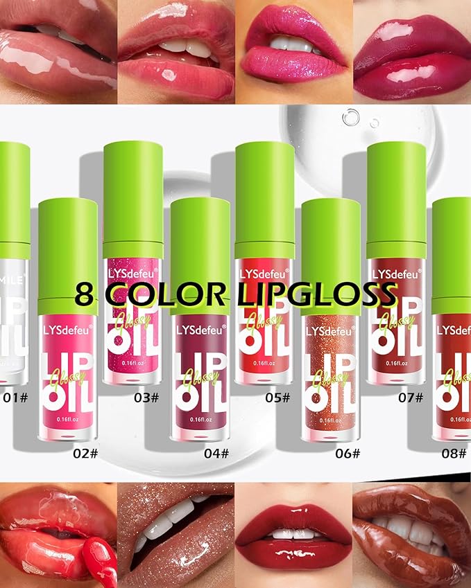 Hydrating Lip Glow Oil-Tinted Lip Oil Lipgloss,Pink Lip Gloss Lipstain Glossy Lip Glaze,Clear Pink Lip Tint Stain,Long Lasting Glow Reviver Lip Care Oil,Women's Day Makeup Gift for Women-02