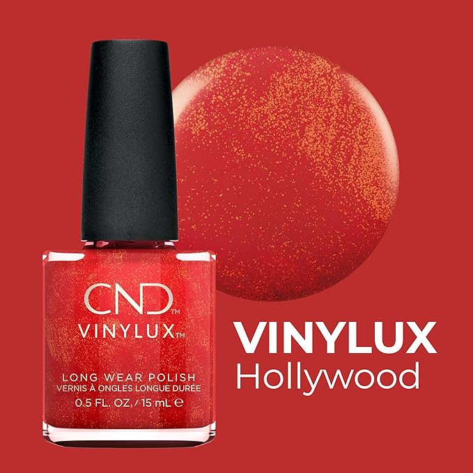 CND Vinylux Longwear Red Nail Polish, Gel-like Shine & Chip Resistant Color, Hollywood, 0.5 fl. oz