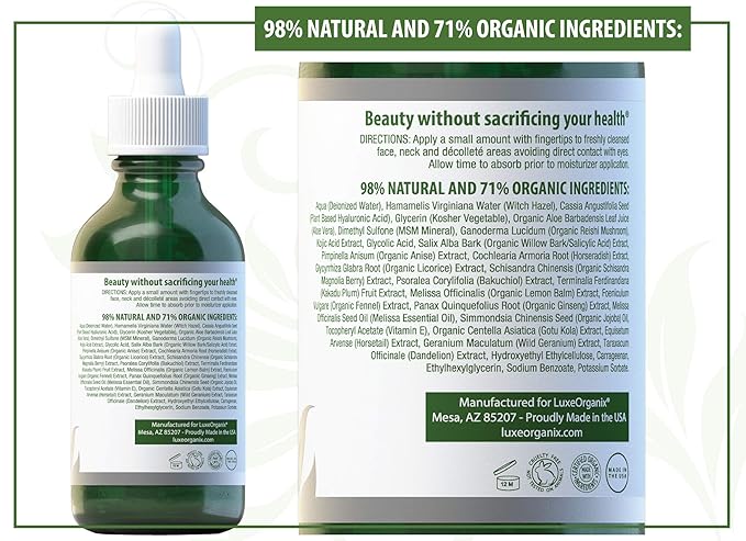 Vitamin C Serum For Face With Hyaluronic Acid: Brightening Treatment & Dark Spot Remover For Face Reduces Blemishes & Wrinkles (2oz)