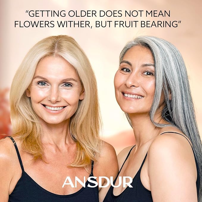 ANSDUR Super Vitamin C Serum for Women over 70: Hyaluronic Acid Serum for Face, Dark Spot Remover and Wrinkle Reduction - Lifting, Smoothing, Moisturizing, All in One Skin Care Formula, 1 fl oz