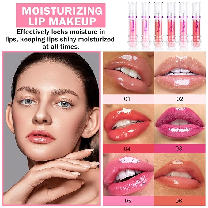 Korean Clear Lip Oil Gloss for Women,Ultra-Hydrating Lip Glow Oil with Chili Extract,Nourishing Lip Oil Tinted,Lip Plumping Booster,Fuller Lips Instantly - 02 Baby Pink