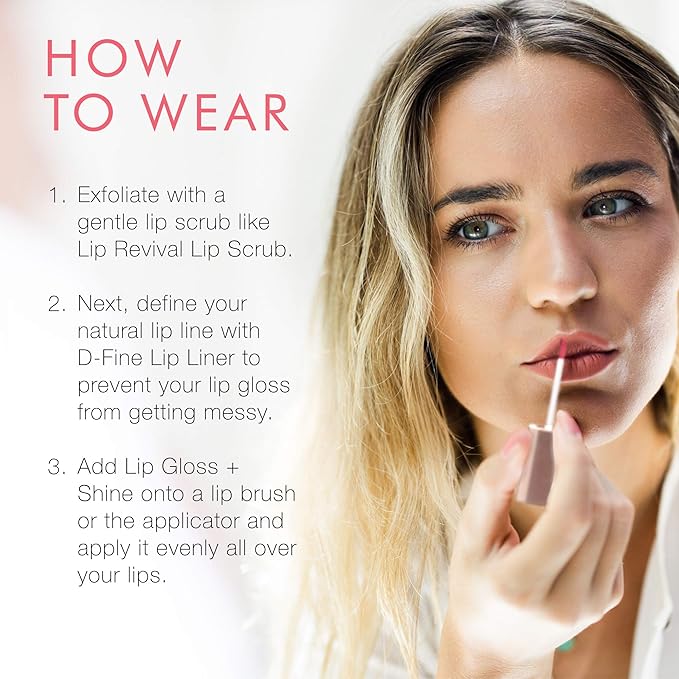 Beauty For Real Lip Gloss + Shine, Rebel Rebel - Deep Maroon Metallic - Non-Sticky Plumping & Hydrating Gloss - Light & Mirror In Cap - Contains Marine Collagen - 0.15 fl oz