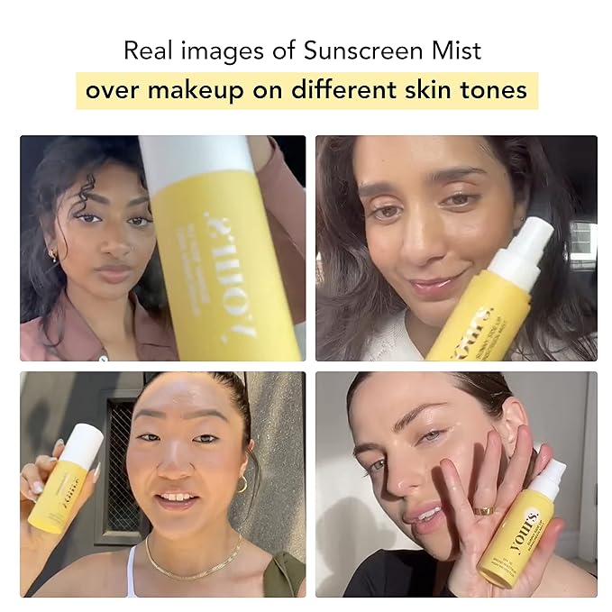 YOURS Invisible Sunscreen Sunny Side Up SPF 30 | Broad-spectrum | Apply Over Makeup | For All Skin Types | Lightweight Anti-Aging Sunscreen Mist | 1.4Oz