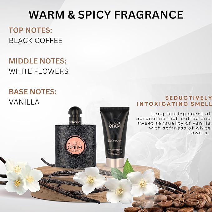 Black Opium by Yves Saint Laurent Eau de Parfum Spray 50ml & Shimmering Moisturising Fluid 50ml