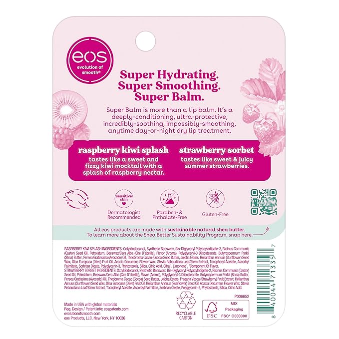 eos 24H Moisture Super Balm- Raspberry