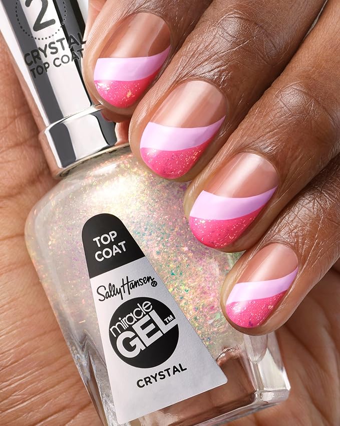 Sally Hansen Miracle Gel Color Grip Primer Miracle Gel Nail Polish, Crystal Top Coat Bundle