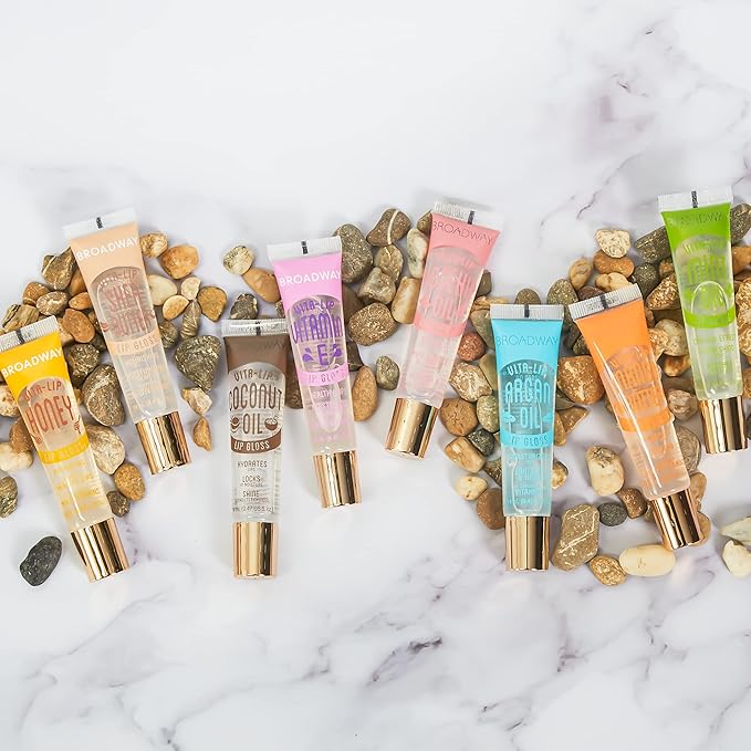 Ruby Kisses Broadway Vita-Lip Clear Lip Gloss (Mint Oil 3 Pack), Ultra-Hydrating & Soothing Formula with Vitamin Oils, High-Shine Non-Sticky Finish, Nourishing Glossy Lip Balm With Cooling Effect