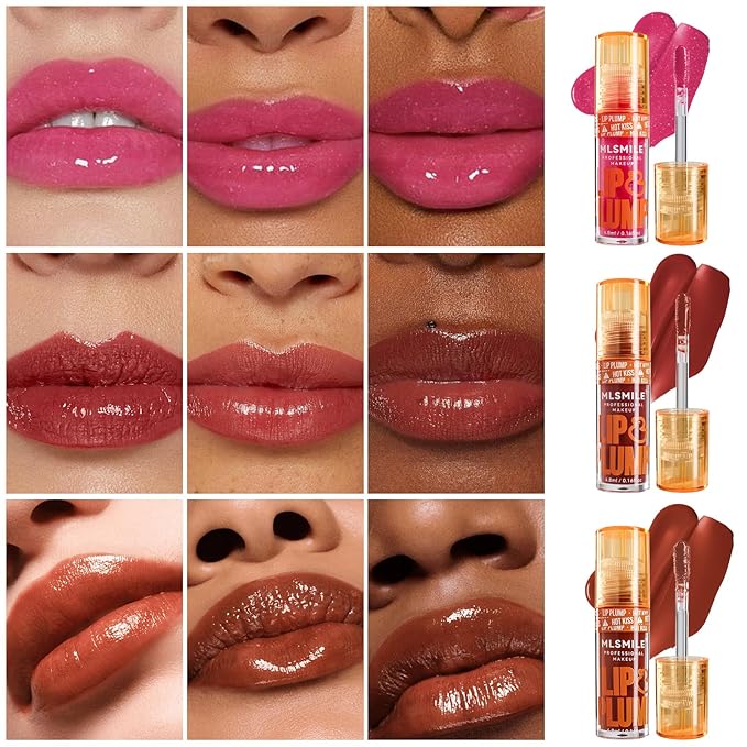 6 Colors Duck Lip Plumper Gloss,High Pigment Plumping Lip Gloss,Hydrating Lip Glow Oil, Lip Balm for women, Vegan Lip Makeup,Lip Stick Set for Women.Lip Care Oil Set.