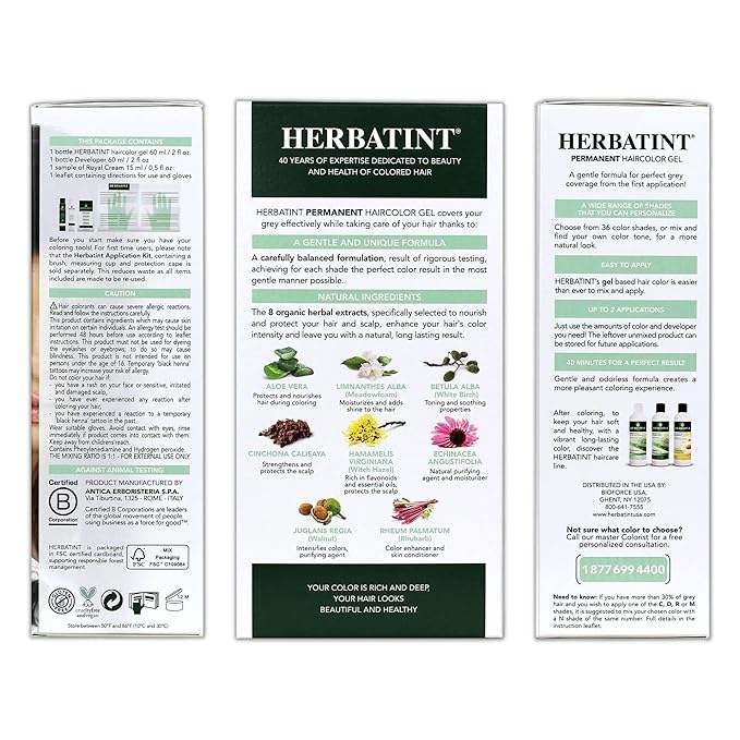 Herbatint Permanent Haircolor Gel, 2N