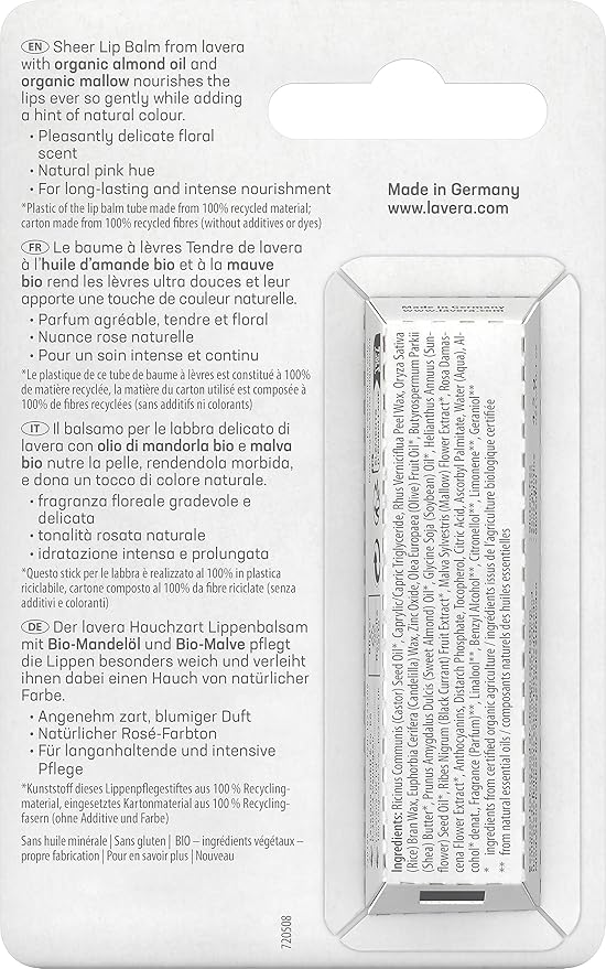 Lavera Organic Sheer Lip Balm New oz