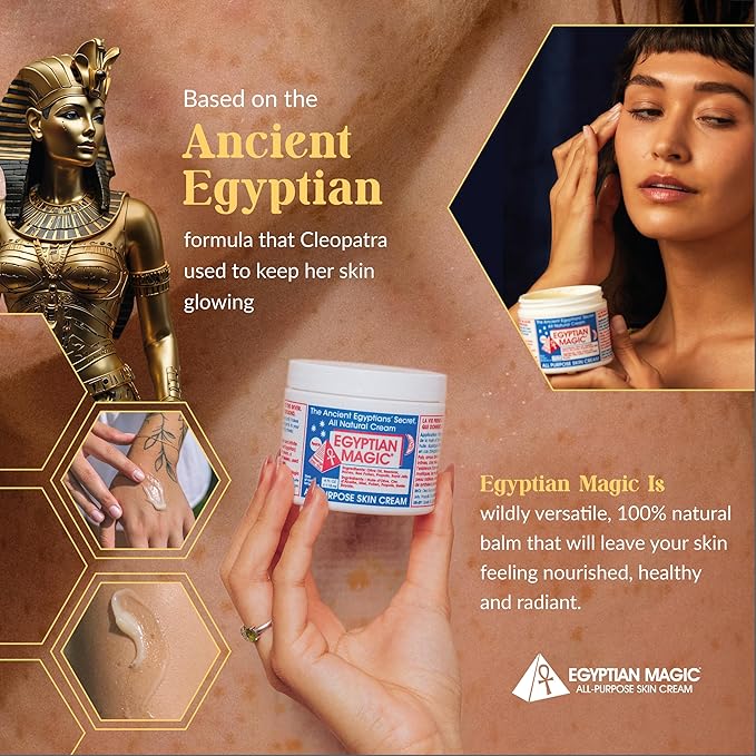 Egyptian Magic - All Purpose Face, Body, and Dry Skin Moisturizing Cream, Skin Protectant for Women & Men, Eczema Care Healing Balm, Scar Treatment, Stretch Marks, and Tattoo Aftercare, 2oz Jar