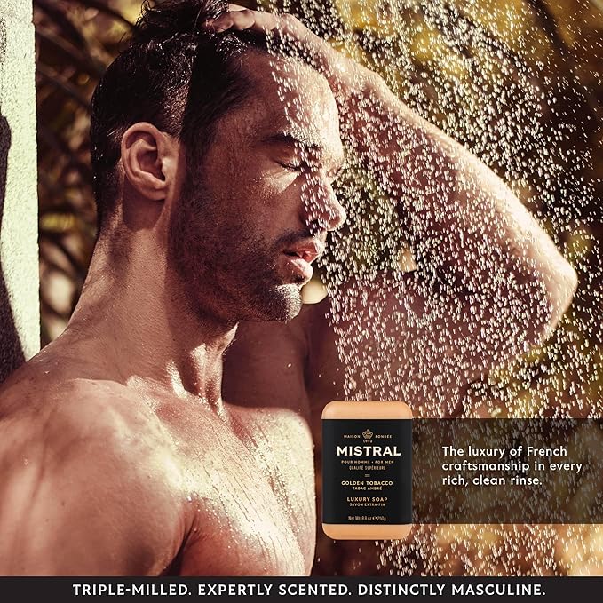 Mistral Bar Soap, Golden Tobacco, Large Bar