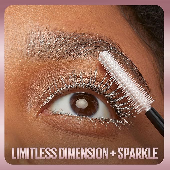 Maybelline Lash Sensational Sky High Glitter Mascara, Diamond Effect Eye Makeup for Lashes and Brows, Washable, Space Diamond, 1 Count