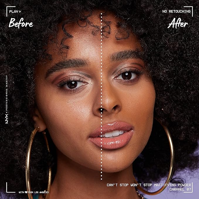 NYX PROFESSIONAL MAKEUP Can't Stop Won't Stop Mattifying Pressed Powder - Caramel (Pack of 2)