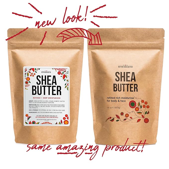 Refined Shea Butter Unscented - 100% Pure African Shea Butter for Hair & Dry Skin - Use for Soap Base, Face & Body Moisturizer, for DIY Whipped Body Butter & Lip Balm 1 LB Bar