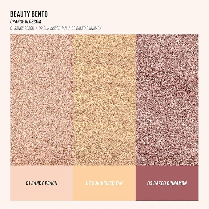 Kaja Beauty Bento Collection - Bouncy Eyeshadow Trio | Peach Orange Tones, Travel Size, 02 Orange Blossom, 2019 Allure Best of Beauty Award, 0.03 Oz