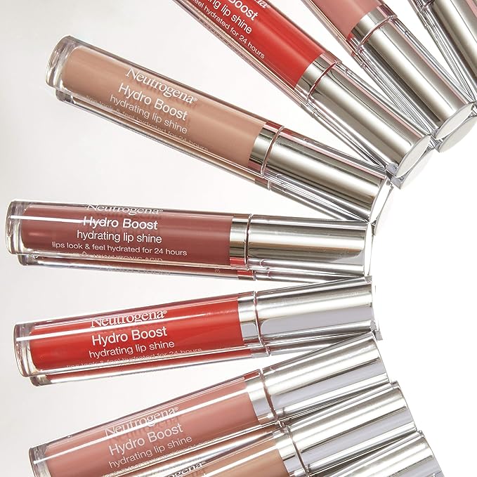 Neutrogena Hydro Boost Moisturizing Lip Gloss, Hydrating Non-Stick and Non-Drying Luminous Tinted Lip Shine with Hyaluronic Acid to Soften and Condition Lips, 20 Berry Brown, 0.10 oz