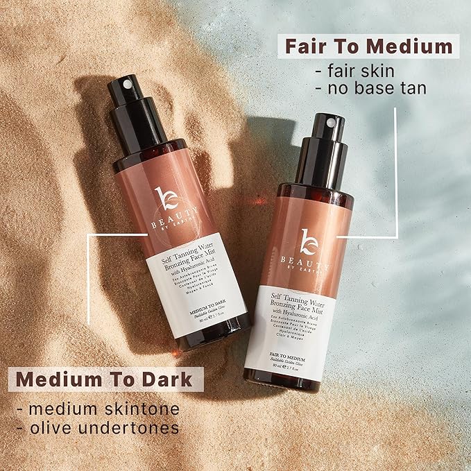 Bronzing Face Tanner Spray Mist, Sunless Face Tanning Water, USA Made with Natural & Organic Ingredients