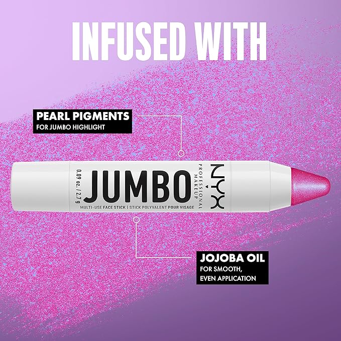 NYX PROFESSIONAL MAKEUP, Jumbo Multi-Use Face Highlighter Stick Blueberry Muffin