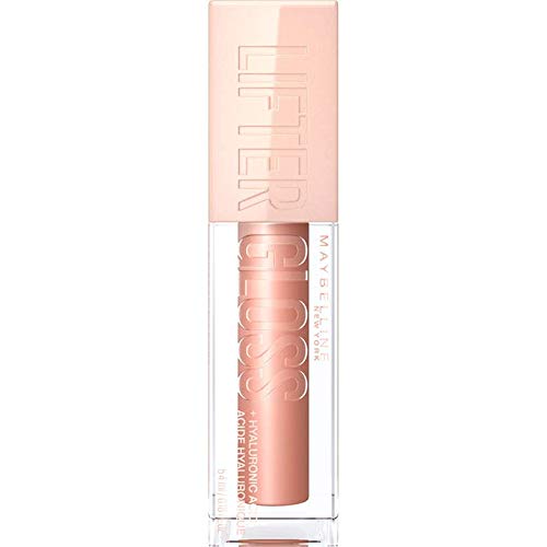 Maybelline Lifter Gloss, Hydrating Lip Gloss with Hyaluronic Acid, High Shine for Plumper Looking Lips, Stone, Rosey Neutral, 0.18 Ounce