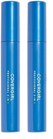 CoverGirl Professional 3-in-1 Straight Brush Mascara, 210 Black Brown, 0.3 Ounce (Pack of 2)