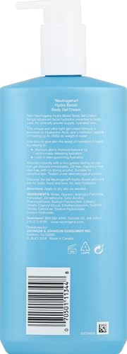 Neutrogena Hydro Boost Body Moisturizing Gel Cream with Hyaluronic Acid, Non-Greasy & Fast Absorbing, Lightweight Hydrating Body Lotion for Normal to Dry Skin, Fragrance-Free, 16 oz (Pack of 2)