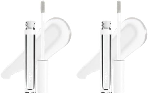 wet n wild Mega Slicks Lip Gloss | Long Lasting | Hyaluronic Acid | High Shine | Crystal Clear (Pack of 2)