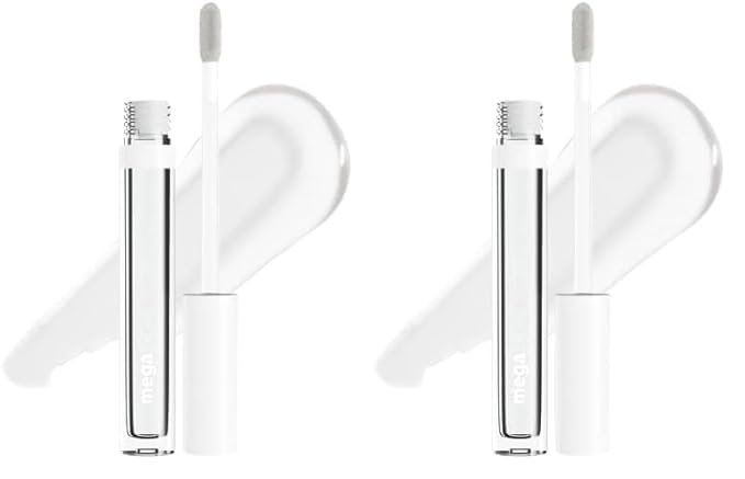 wet n wild Mega Slicks Lip Gloss | Long Lasting | Hyaluronic Acid | High Shine | Crystal Clear (Pack of 2)