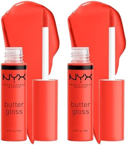 NYX PROFESSIONAL MAKEUP Butter Gloss, Non-Sticky Lip Gloss - Orangesicle (Orange) (Pack of 2)