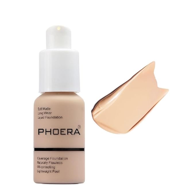 PHOERA Foundation, Flawless Soft Matte Liquid Foundation 24 Pcs-102- Nude)