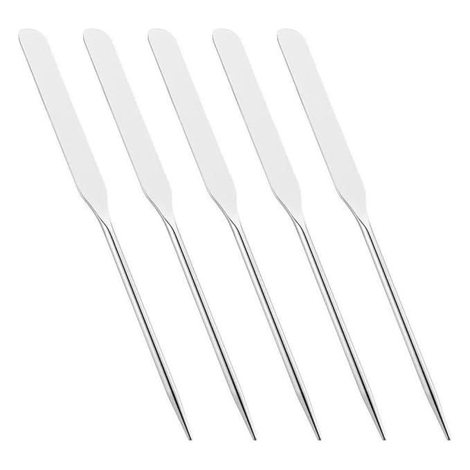 5 Pieces Stainless Steel Makeup Spatula Foundation Mixing