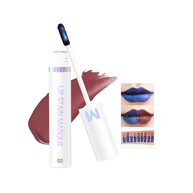 Matte Lip Gloss Peel Off Masque - Peel Off Lip Stain Tattoo, Toffee Rose Peel Off Lip Tint，Long Lasting Waterproof Transfer-proof Lip Mask Lip Stain Peel Off Lip Gloss, Stay Lip Makeup 02#
