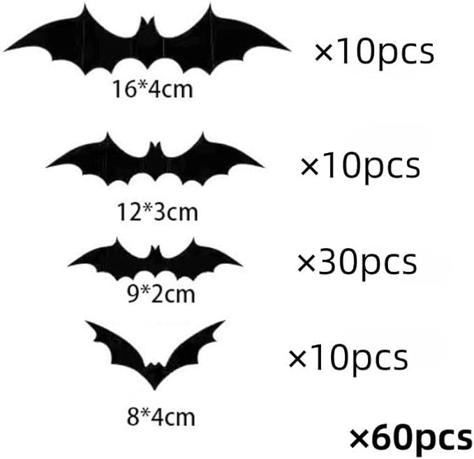 Halloween 3D Bats Decorations Halloween Bats