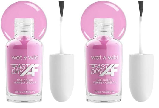 wet n wild Fast Dry AF Nail Polish Color, Pink Heels On The Beach | Quick Drying - 40 Seconds | Long Lasting - 5 Days, Shine (0.46 Fl Oz) (Pack of 2)