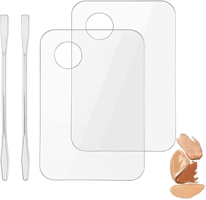 2pcs Acrylic Makeup Palette, Cosmetic Makeup Mixing Tray