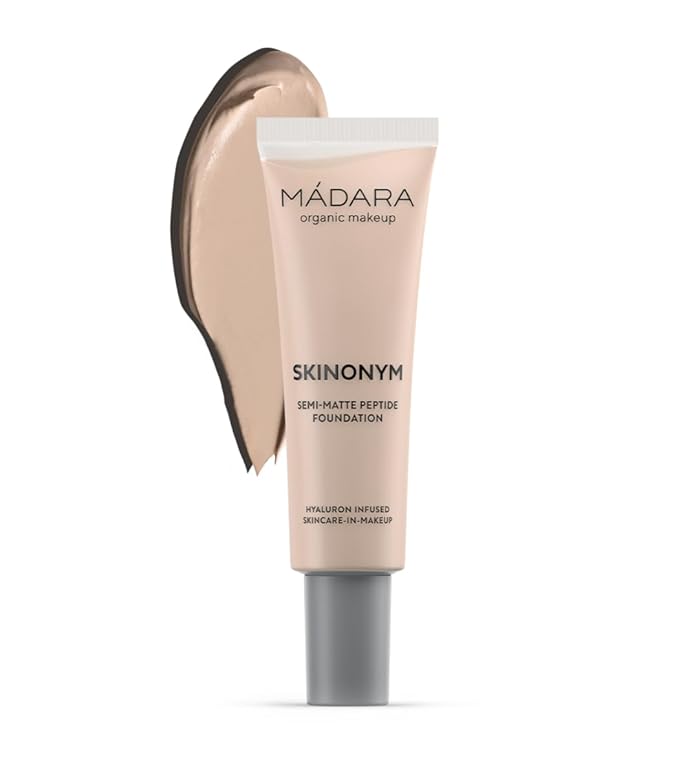 MÁDARA Organic Skincare |SKINONYM Semi-Matte Peptide Foundation, #20 Ecocert certified. 30ml