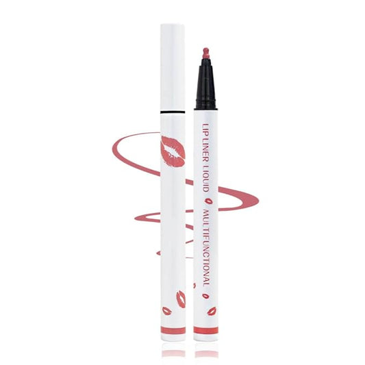 Longwear Liquid Lip Liner, Matte Lip Tint Stain Marker Pen, 2 in1 Liquid Lipstick & Lip Liner Pencil, Long Lasting Waterproof Lip gloss for Women, Fuller Lips Makeup (07(Beige))