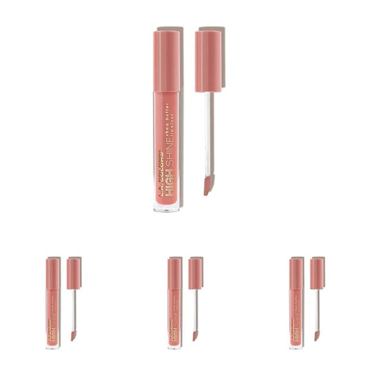 L.A. COLORS High Shine Shea Butter Lip Gloss, Sensual, 0.14 Oz (CLG948) (Pack of 4)