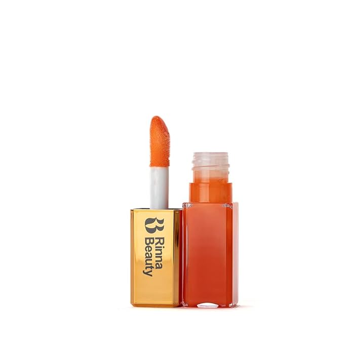 Rinna Beauty Larger Than Life Lip Plumping Oil Gloss with Plumping Peptide, Sunset