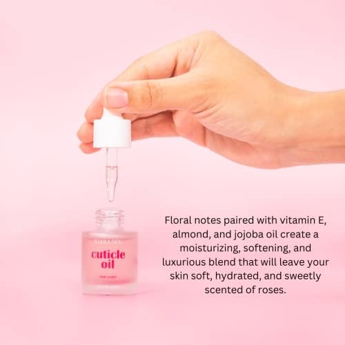 KIARA SKY Hydrating Nail and Cuticle Oil - Ultra Nourishing Repair Nail Strengthener - Ultimate Nail Growth - For Weak Damaged Nails, 7 fl oz (Rose)